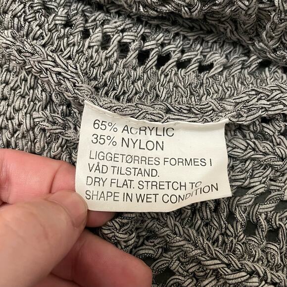 Skovhuus Long Sleeve Pullover Sweater Openwork Open Knit Details Gray Medium - Picture 6 of 9